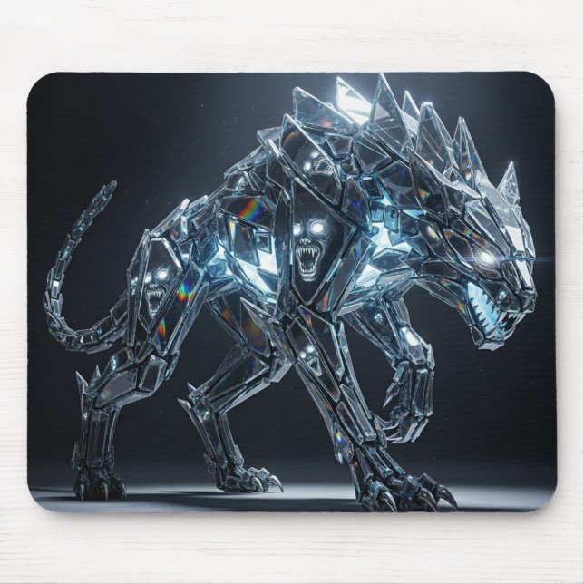Cyberpunk Wolf Gaming Mouse Pad Mousepad (Vorne)