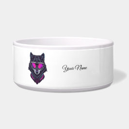 Cyberpunk Wolf Neon Art Personalizable Name Mug -  Napf
