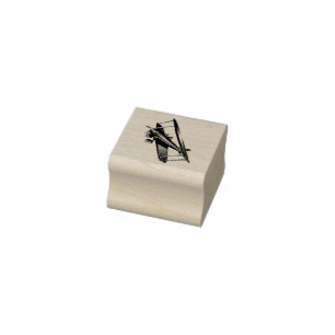 Cyberrote Popcorn Anime Doppeldecker fliegt mitten Gummistempel