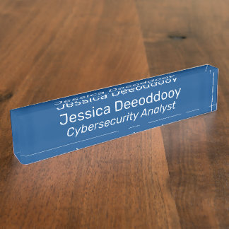 Cybersecurity Analyst Blue Acrylic Namensplakette