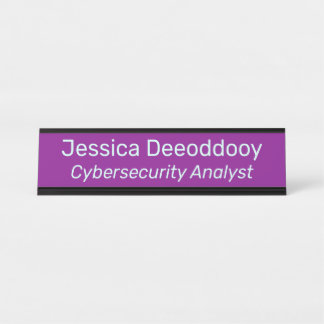 Cybersecurity Analyst Purple Magenta Schreibtischnamensplakette