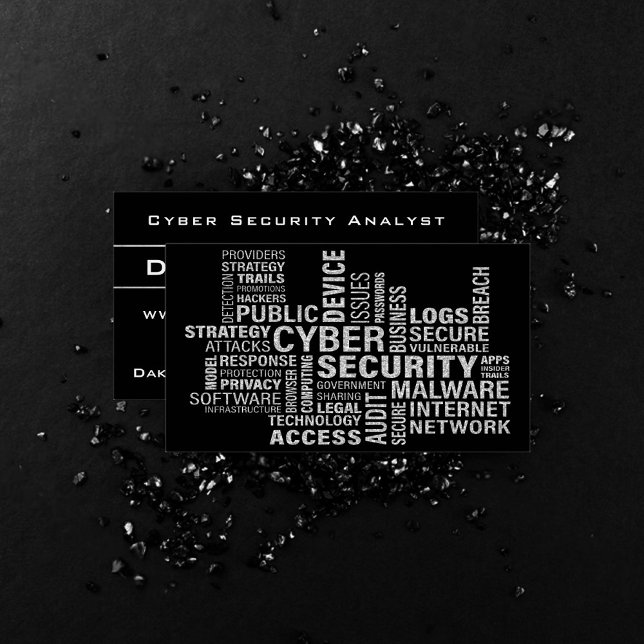Cybersicherheit Intelligenz Modernes Silver Black Visitenkarte (Von Creator hochgeladen)