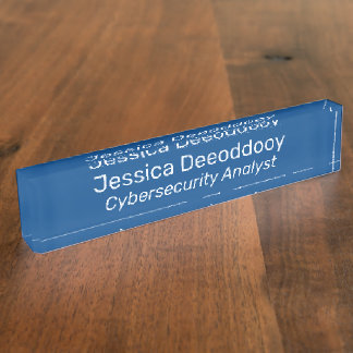 Cybersicherheitsanalyst Blau Acryl Namensplakette