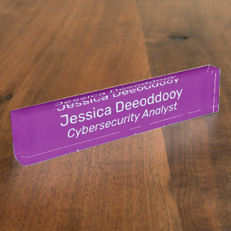 Cybersicherheitsanalyst Magenta Acryl Namensplakette