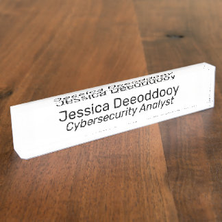 Cybersicherheitsanalyst Weiß Acryl Namensplakette