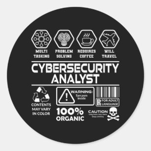 Cybersicherheitsanalytiker Runder Aufkleber