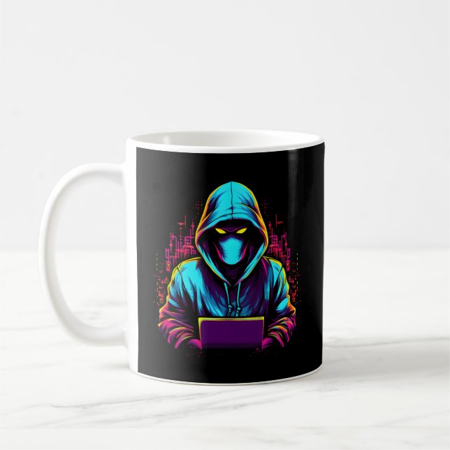 Cybersicherheitsexperte für White Hacker und Cyber Kaffeetasse (Links)