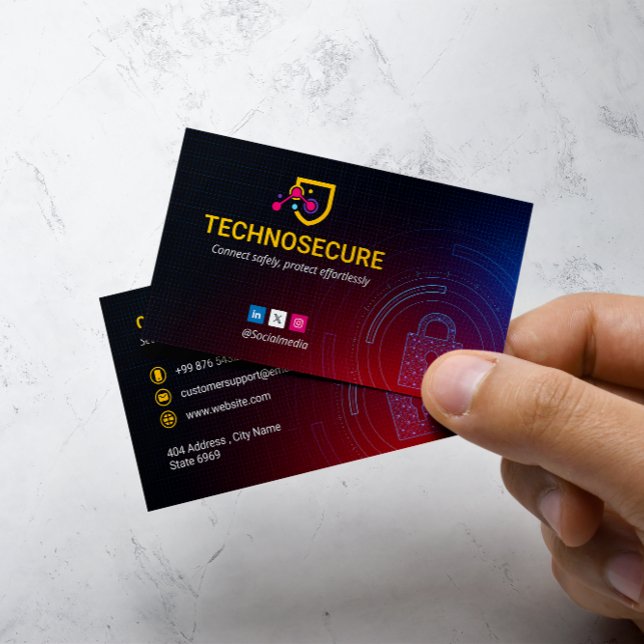 Cybersicherheitsgeschäft | Futuristische Dunkelora Visitenkarte (Von Creator hochgeladen)