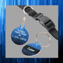 Cyberspace Techno Blau und Schwarz Personalisiert