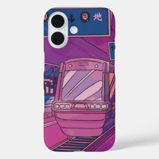 Cyberstation Rush - Neon Anime Train iPhone 16 Hülle