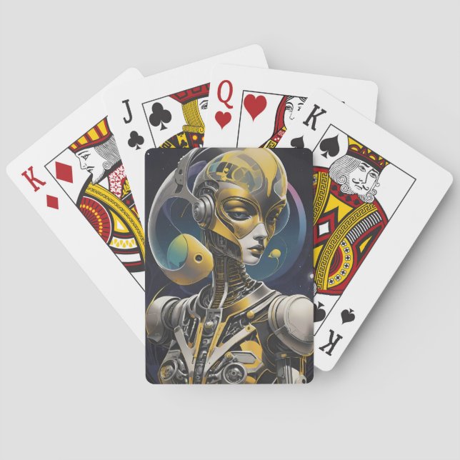 Cybille Ken Gage Cyborg Sci-Fi Spielkarten (Rückseite)
