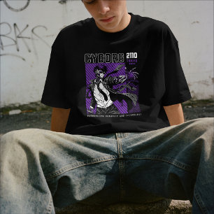 Cyborg 2110 Tokio Japan Futuristische Anime-Tech T-Shirt
