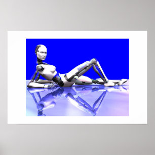 Cyborg-Blau Poster