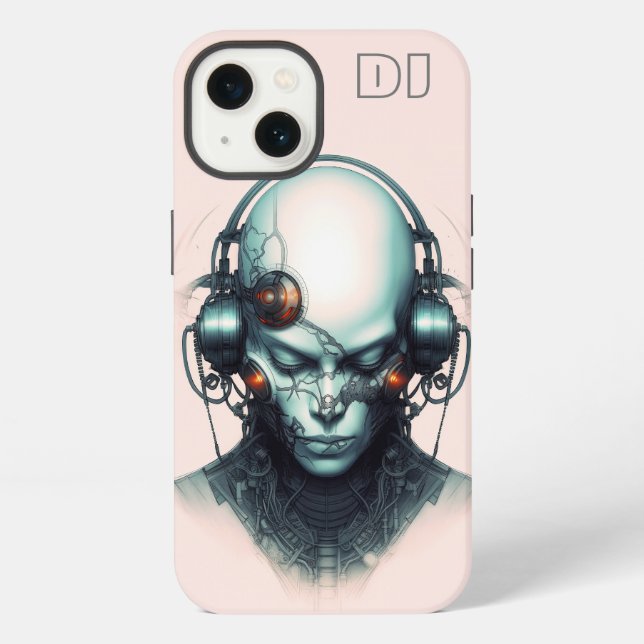 Cyborg Cyberpunk Dj iPhone Hülle (Rückseite)