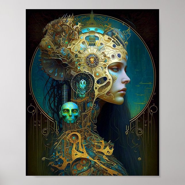 Cyborg Fantasy Sci-Fi Art Poster (Vorne)