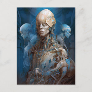 Cyborg Futuristische Science Fiction Postkarte