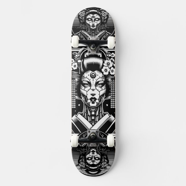 Cyborg Geisha Skateboard (Vorderseite)