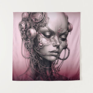 Cyborg Girl Cool Teen Wandteppich
