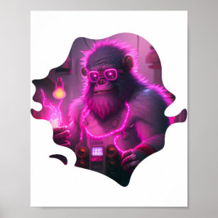 Cyborg Gorilla Mecha Steampunk Style Poster