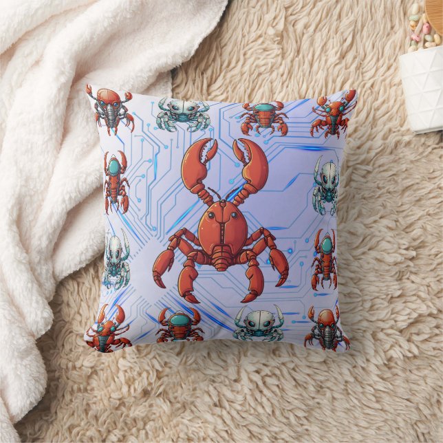 Cyborg Lobster Print Kissen (Decke)
