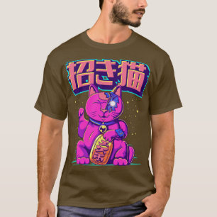 Cyborg Maneki Neko Katze Japanisch Cyber-Ästhetik T-Shirt