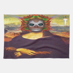Cyborg Mona Lisa Handtuch