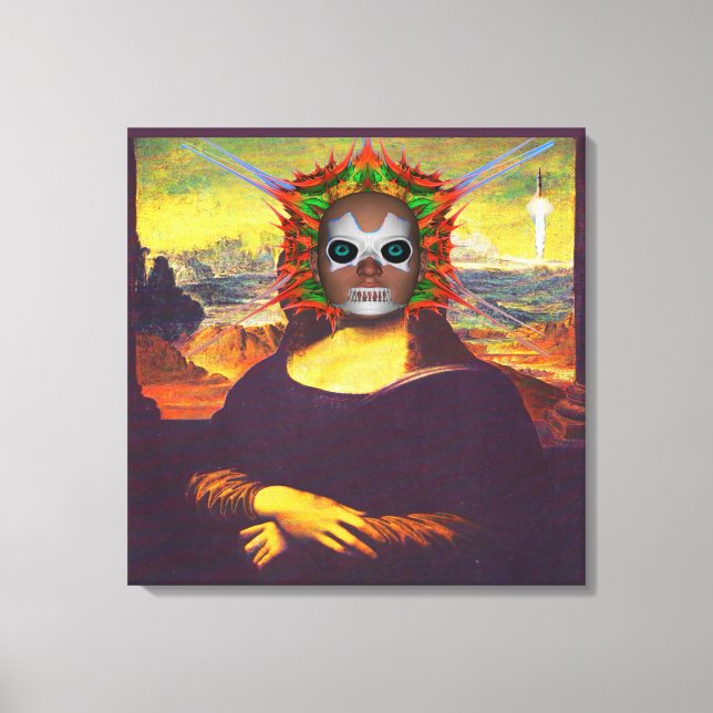 Cyborg Mona Lisa Leinwanddruck (Vorderseite)