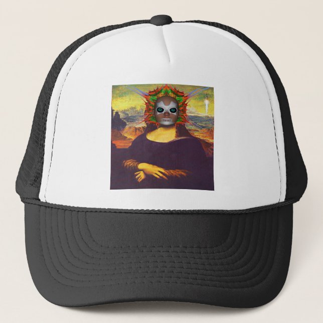 Cyborg Mona Lisa Truckerkappe (Vorderseite)