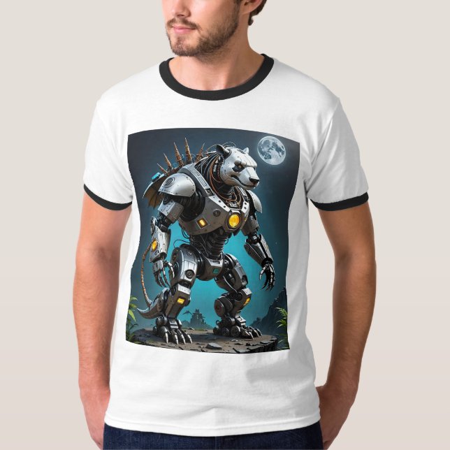 Cyborg Panda Mech Warrior Battle Mode Tshirt (Vorderseite)