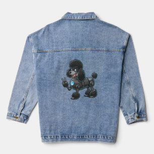 Cyborg Poodle Robot Peace Sign Jeansjacke