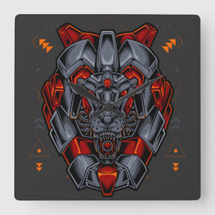 Cyborg Quadratische Wanduhr