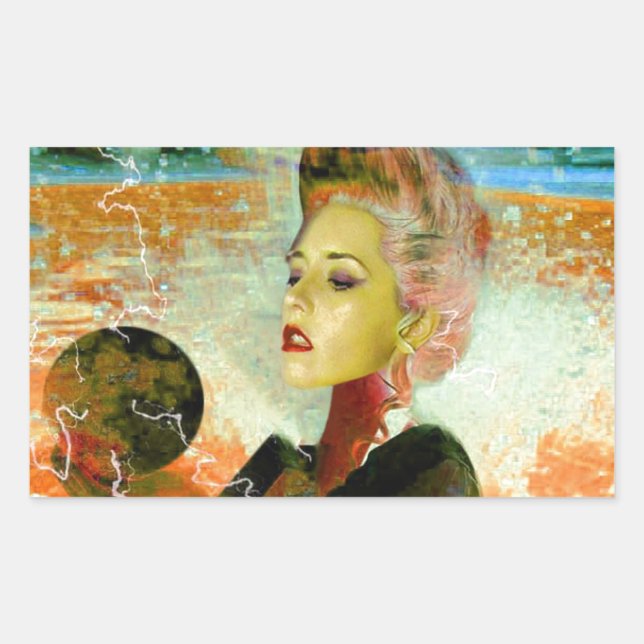 Cyborg Rechteckiger Aufkleber (Vorderseite)