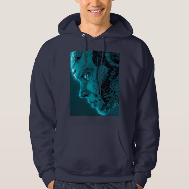 CYBORG-ROBOTERKOPF HOODIE (Vorderseite)