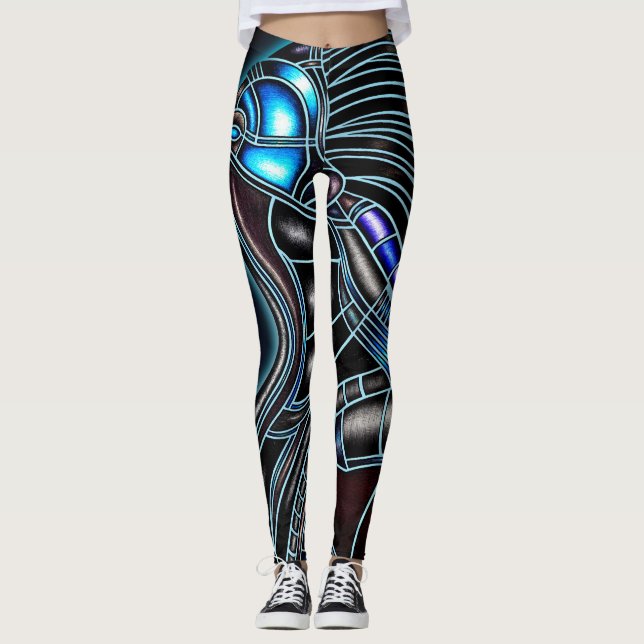 Cyborg-Skelett Leggings (Vorderseite)