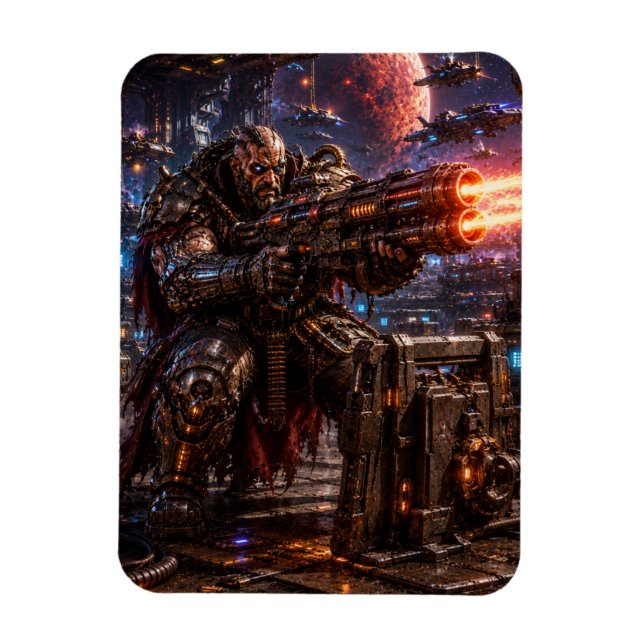 Cyborg Space Pirate — Heavy Gunner Magnet (Vertikal)