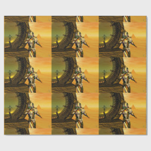 CYBORG TITAN, DESERT HYPERION Science Fiction Scif Geschenkpapier