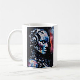 Cyborg träumt: Eine Fusion von Technologie und Hum Kaffeetasse