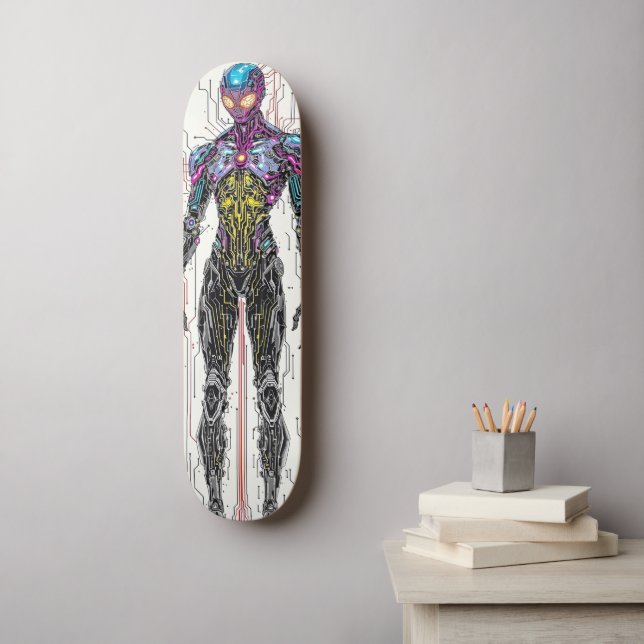 Cyborg Warrior Skateboard (Wandkunst)