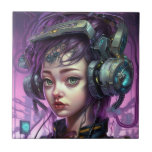 Cyborg Woman Science Fiction Fliese<br><div class="desc">Fantasy Art Produkte von The Lunarium.</div>