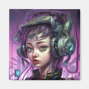 Cyborg Woman Science Fiction Magnet