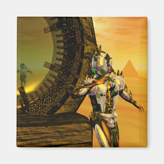 CYBORGTITAN IN DER Science Fiction DER WÜSTERHYPER Magnet (Vorne)