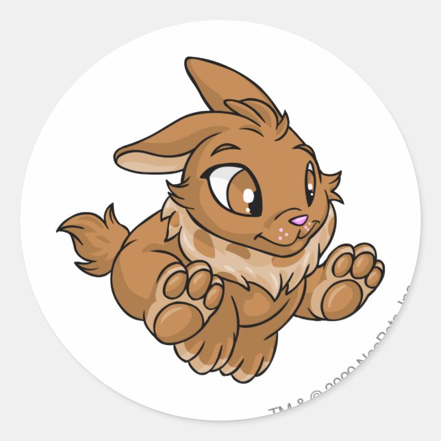 Cybunny Brown Runder Aufkleber (Vorderseite)