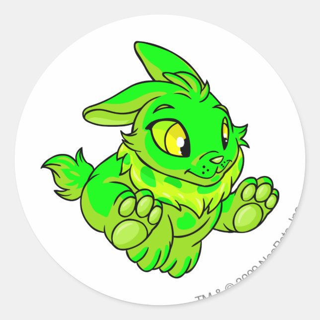 Cybunny Glows Runder Aufkleber (Vorderseite)