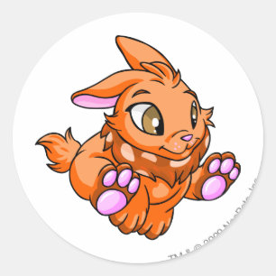 Cybunny Orange Runder Aufkleber