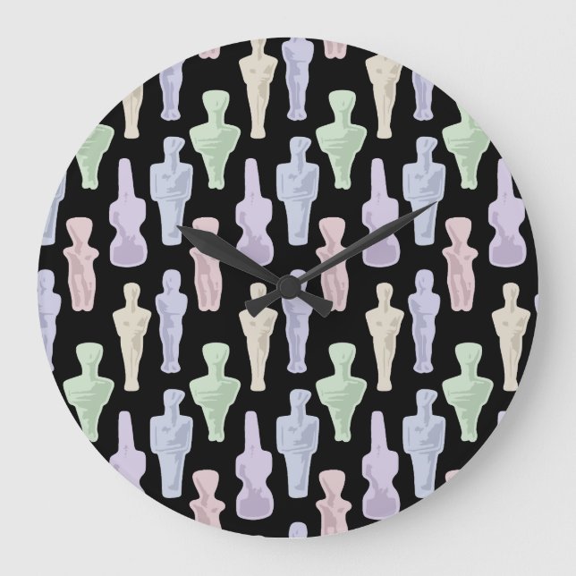 Cycladic Figurines Große Wanduhr (Vorderseite)