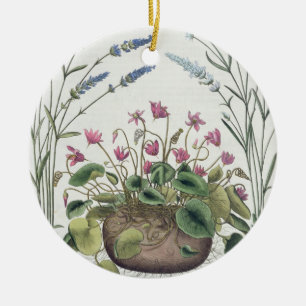 Cyclamen und Lavendel: 1.Cyclamen Romanum; 2.Spica Keramikornament