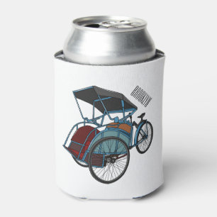 Cycle Rickshaw Cartoon Illustration Dosenkühler