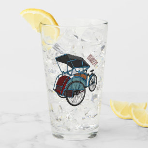 Cycle Rickshaw Cartoon Illustration Glas