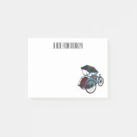 Cycle Rickshaw Cartoon Illustration