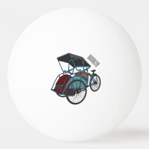 Cycle Rickshaw Cartoon Illustration Tischtennisball